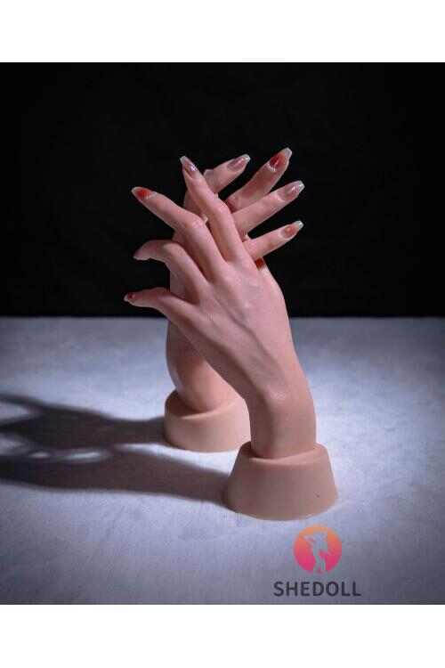 SHEDOLL矽膠手模美甲款｜可動指關節真人觸感｜醫用級拍攝/陪伴模型（教學・生活伴侶兼用）